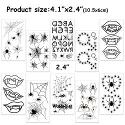 HOWAF 150+ Halloween Tattoos Spiders Wed Bat Skull Ghost Temporary Tattoos Stickers Transfer for Body Face Shoulder Arm Hand Makeup Halloween Costume Party Accessories Favor Supplies