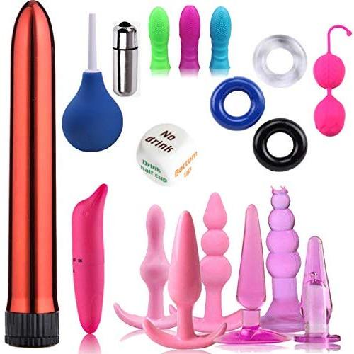 ❤ Women Men Vibrantor Kit Amal Plug Adult Six Toy Massage Tools Finger Massage Amus Washer