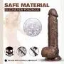 Realistic Brown Dildo with Suction Cup, Fovel Dual Density Liquid Silicone Adult Toys for G-Spot Anal 8.3 Inch Premium Penis Dong, Sex Toy for Female & Male Masturbation Realistic Brown Dildo with Suction Cup, Fovel Dual Density Liquid Silicone Adult Toys for G-Spot Anal 8.3 Inch Premium Penis Dong, Sex Toy for Female & Male Masturbation