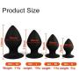 Silica Gel Fetish Plug Anal Butt Personal Massager,4 Size Black (S)