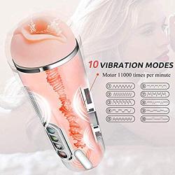 ANann Piston Toys Super Soft with Vibration Suction Modes Full-Automatic Toy Sucking 10 Vibration Patterns Automatic Men Gift