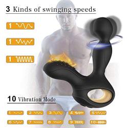 Male Prostate Massager Vibrating Anal Sex Toys with 3 Speeds Rotating +10 Speeds Vibrating- Heating Wireless Remote Anal Butt Plug for Men Women and Couples