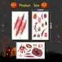 Halloween Scar Temporary Tattoos, 240 Pcs Realistic Fake Bloody Wound Makeup Sticker Kit for Zombies Cosplay Party, Waterproof and Skin-Safe, 40 Sheets Halloween Scar Temporary Tattoos, 240 Pcs Realistic Fake Bloody Wound Makeup Sticker Kit for Zombies Cosplay Party, Waterproof and Skin-Safe, 40 Sheets