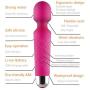 Cordless Wand Massager -100% Silicone Waterproof 8 Speeds Powerful Handle Electric Therapeutic Boby Massager (Pink)