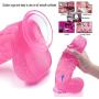 JRZDFXS Silicone 10In Crystal Suction Cup Toy TPE Big Size Lifelike Massager Soft Wand Pink for Female Beginner Personal Body