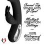 LeLuv Rabbit Vibrator Curved G-Spot Tip and Hollow Handle Smooth Silicone Black