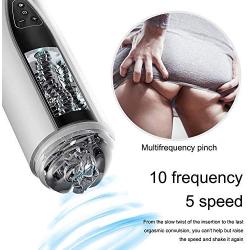 Yikiop Electric Silicone Thrusting Lifelike Male Endurance Trainer Soft Body Safe Materials Waterproof Massager with 10 Strong Suction and Vibration Automatic Modes