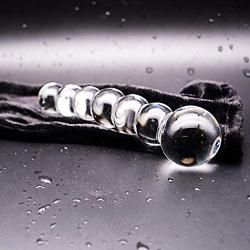 MXD Crystal Clear Glass Bǔtt Pull Beads Comfortable Massage Wànd Female Relaxation Toys T-Shirt