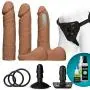 Doc Johnson Vac-U-Lock - Dual Density ULTRASKYN™ Set - 3 Medium Dildos, Supreme Harness, VUL Suction Cup, Toy Cleaner, Mood Water-Based Lube - Pegging, Caramel Doc Johnson Vac-U-Lock - Dual Density ULTRASKYN™ Set - 3 Medium Dildos, Supreme Harness, VUL Suction Cup, Toy Cleaner, Mood Water-Based Lube - Pegging, Caramel