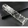 T-explorer Sex Toys Adult Toys SUPER Large Big 10.6 Inch Transparent Crystal dotted Glass Penis Glass Dilddo Female Apparatus Masturbation G-spot Stimulate Stimulator Stimulation Anal Plug Masturbation For Women