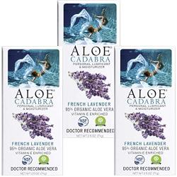 Aloe Cadabra Natural Personal Lubricant and Organic Vaginal Moisturizer for Men, Women & Couples - French Lavender, 2.5 Ounce (Pack of 3)