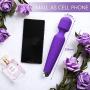 Mini Wand Massager, Fovel Wireless Cordless Portable Small Size Handheld Powerful Massage for Back Neck Shoulder 5 Vibrations & 5 Intensities Silent Waterproof USB Chargeable,Purple Rose