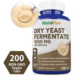 Dried Yeast Fermentate 1050mg 200 Veggie Caps (Non-GMO & Gluten Free) Powerful Immune System & Seasonal Sensitivity Support, Whole Cell Saccharomyces Cerevisiae Yeast