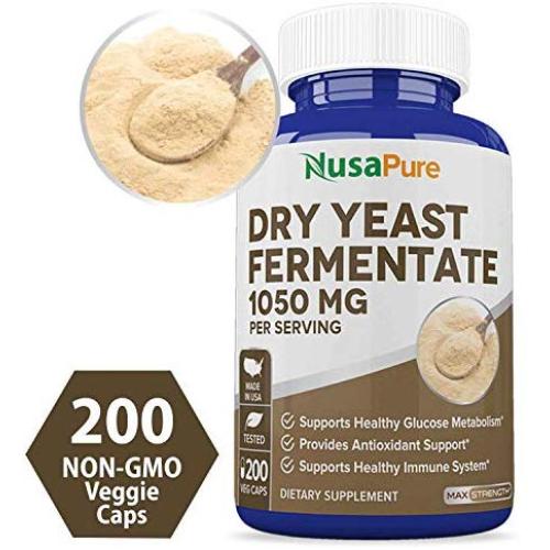Dried Yeast Fermentate 1050mg 200 Veggie Caps (Non-GMO & Gluten Free) Powerful Immune System & Seasonal Sensitivity Support, Whole Cell Saccharomyces Cerevisiae Yeast
