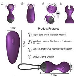 Wearable Wireless Remote Control G Spot Egg Vibrator,Clitoral Clit Dildo Silicone Vibrators for Women,Rechargeable Waterproof Clitoral G Spotter Stimulator,Adult Sex Toys for Women and Couples