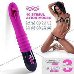 G Spot Dildo Vibrator Sex Toy, SHEQU Thrusting Sex Massager with 10 Vibration Mode Silicone Clitoris Vaginal Rechargeable Stimulator Vibe Masturbator Adult Toy for Women