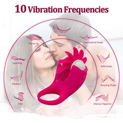 Tongue Ring Soft Silicon Vibrating Clock Ring Delay Lasting Enhance Lock Fine Rings for Men Time Delay Exercise
