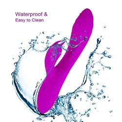 Portable Design Waterproof Wand Massager - 12 Speed Vibration Mode USB Cable Rechargeable - for Bedroom, Bathroom, Garden, Beach, Terrace, Party (Purple)