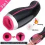 Male masturbators Cup Electric with 7 Clamp modes & 7 Vibration modes,Orlupo Vibrating Clamping Heating Pocket Pussy Stroker Masturbation Cup Massager,Penis Trainer Adult Oral Blowjob Sex Toys for Men