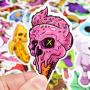 Vinyl Horror Stickers 50 Pcs Scary Stickers Pack Horror Decals Stoner Stickers for Laptop Ipad Car Luggages Water Bottle Helmet