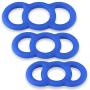 LeLuv Cock Rings EYRO Slippery Blue Silicone Erectile Dysfunction .7 Inch Through .8 Inch Unstretched Diameter 3 Pack Sampler