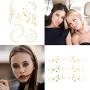 10 Sheets Face Tattoos Sticker, Freckle Sticker and Face Metallic Temporary Tattoo for Women