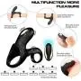 Vibrating Dual Cock Rings Sex Toys for Men with 9 Vibration Modes, loverbeby Silicone Wireless Remote Control Penis Enhancer Ring Rechargeable Waterproof Clitoral Stimulate Massager for Couples