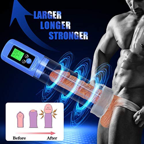 Electric Male Penis Vacuum Pump, Feelingirl Men Adult Sex Toys Rechargeable Automatic Enhancement Training Device with 4 Suction Intensities for Stronger Bigger Erections