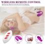 Couple Vibrator & G Spot Vibrator Remote Partner Vibrator Waterproof Rechargeable Dual Pleasure 12 Vibration Clitoris Nipple Vagina Orgasm Vibrator Sex Toy for Women Solo or Couples Fun (Purple)