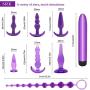 Bantie 8PCS Anal Butt Plugs Trainer Kit Beginner Set Medical Silicone Prostate Massager(Purple)
