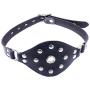 Inflatable Mouth Gag Bound Masks - Davidsource Studded Faux Leather Panel Gag Open Mouth Plug Head Harness Restraints Kit (Padlock 1 Piece)