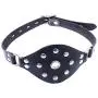 Inflatable Mouth Gag Bound Masks - Davidsource Studded Faux Leather Panel Gag Open Mouth Plug Head Harness Restraints Kit (Padlock 1 Piece)