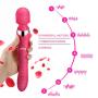 Pink 2 Motor G-spot Thrusting Vibrator/Dildo with Extending-Heating-Rotating-Swinging Tail, Waterproof & Reachable Wand Massager, Clitoral Stimulation Vibrator for Women, A Top Rated Sex Toy