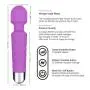 Waterproof Personal Cordless Wand Massager, Rechargeable Powerful Handheld Waterproof Body Massager with 20 Vibration Patterns and 8 Multi Speed for Full Body Massage(Purple) Waterproof Personal Cordless Wand Massager, Rechargeable Powerful Handheld Waterproof Body Massager with 20 Vibration Patterns and 8 Multi Speed for Full Body Massage(Purple)