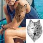 VANTATY 8 Sheets Extra Large 3D Realistic Animals Full Arm Temporary Tattoos For Men Women Fake Arm Sleeve Tattoo Maori Wolf Stickers Sexy Fox Tiger Flower Big Leg Tatoos Adults Gangster Girl Kid Lion