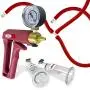 LeLuv Vacuum Pump Maxi Red Handle with Gauge Uncollapsible Red Silicone Hose Natural Body Enhancement Nipple Suction Cups Large LeLuv Vacuum Pump Maxi Red Handle with Gauge Uncollapsible Red Silicone Hose Natural Body Enhancement Nipple Suction Cups Large