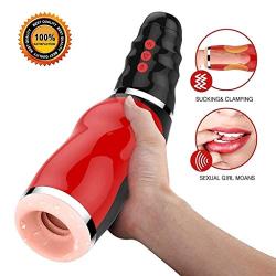 SDSDFSB-Massager Male Mâstûrbâtör Cup Mâstûrbâtîön for Male - Super Strong Performance Suck Vibrating Oral Electric Pump - 3D Realistic Silicone Stamina Enhancement Training Tshirt Safety