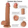 BlsesJoy 129-9 Inch Rea.listic Dî`ld.ɔs with Strong Suction Cup-Relaxation Massager Wand Toys-100% High-Quality Silicone Material (Flesh)