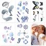 30 Sheets Watercolor Flowers Temporary Tattoos Stickers for Women Girls and Kids