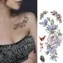Flowers Temporary Tattoos for Women Tattoo Stickers Lotus Rose Body Shoulder Back Waterproofing Removable Tattoos 8 Sheets (style 6)