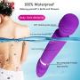 Padgene Waterproof Dual Vibrators Rechargeable Wireless Therapeutic Handheld Wand Massager for Muscle Aches & Sports Recovery (Purple)