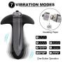 Vibrating Butt Plug, Anal Plug Trainer for Beginners Men Women Anal Play, FDA Approved Soft Silicone Anal Sex Toy,7 Vibration Modes (Black)