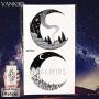 12 Pieces/Lot Mens Fashion Moon Temporary Tattoos Round Totem Fun Sun Wave Magic Tatoos Women Triangle Forest Tattoo Stickers Cover Custom Paste 10x6CM