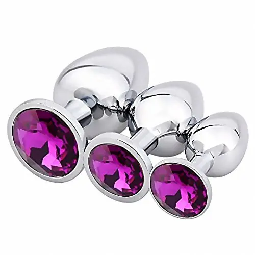 3PCS Stainless Steel with Jewelry Sexy Stimulation Toys for Adult,Ship from US (Purple) 3PCS Stainless Steel with Jewelry Sexy Stimulation Toys for Adult,Ship from US (Purple)