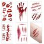 10 sheets 3D Halloween Tattoo Sticker 2021 new Halloween Temporary Tattoos Halloween scary wound Stickers for Man Women Adults Halloween Cosplay Party Decoration