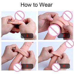 Penis Sleeve Super Soft Cock Sleeve for Big Dick Large Cock Sleeve Penis Extender Reusable Condoms for Men Cock Sleeves