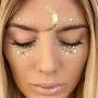 Face Tattoo Sticker Metallic Shiny Temporary Water Transfer Tattoo for Professional Make Up Dancer Costume Parties, Shows Gold Glitter Face Tattoo Sticker Metallic Shiny Temporary Water Transfer Tattoo for Professional Make Up Dancer Costume Parties, Shows Gold Glitter