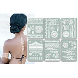 Terra Tattoos Temporary White Henna Tattoos - Over 75 Mandala Tattoos Jasmine collection