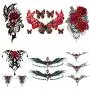 CARGEN 6 Sheets Rose Temporary Tattoo for Women Waterproof Fake Tattoos Sexy Cover Up Makeup Body Sticker Waterproof for Legs Thighs Chest Hip CARGEN 6 Sheets Rose Temporary Tattoo for Women Waterproof Fake Tattoos Sexy Cover Up Makeup Body Sticker Waterproof for Legs Thighs Chest Hip