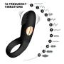 Cock Ring Vibrating Penis Ring Waterproof Rechargeable Couple Vibrator Clitoris Stimulator with 12-Speed Vibrations, Full Silicone Powerful Vibrators Adult Sex Toy by MELO (Black)